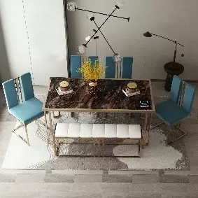 dinning table + 4 chairs + bunket 063