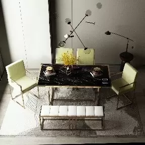 dinning table + 4 chairs + bunket 058