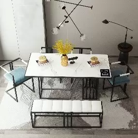 dinning table + 4 chairs + bunket 062